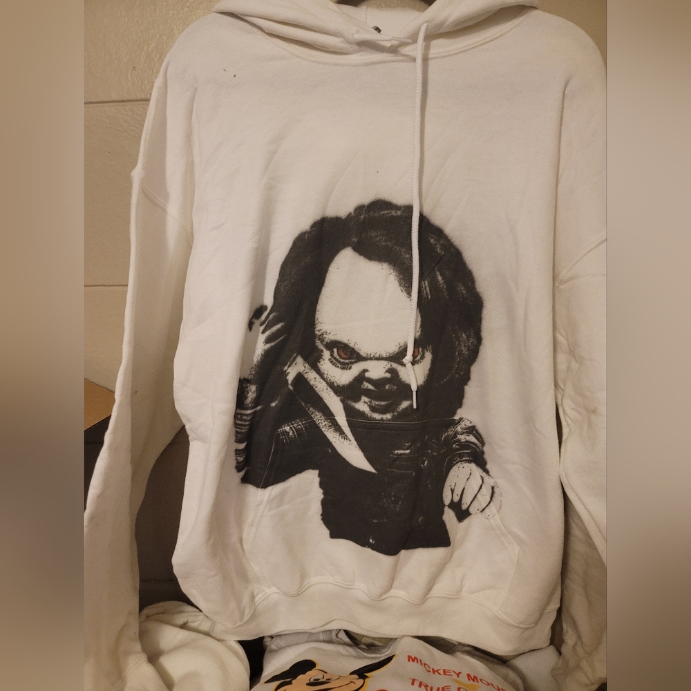 Graphic Dirty White Chucky Hoodie